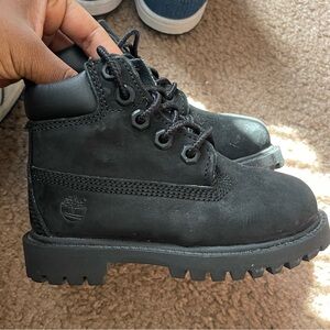 Black toddler timberland boots (timbs) 7c gently worn